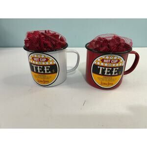 Lot of 2 Vintage Neiman Marcus "Hot Cup of Tees" Golf Tees and Cups 1982